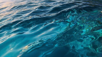 Fluid Blue Water of Ocean Background