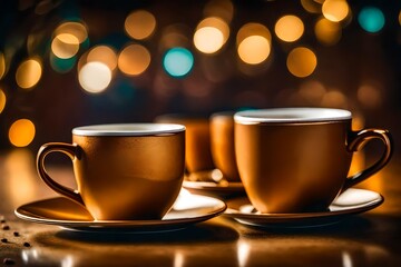 Cup of coffee on the table.