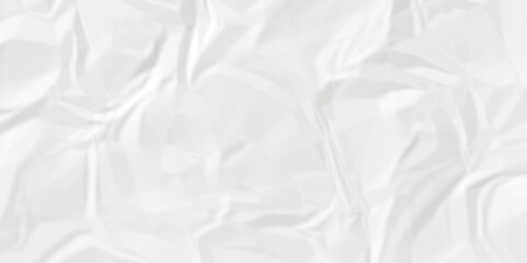 White wrinkly backdrop paper background. panorama craft wrinkly paper texture background, crumpled pattern texture. paper crumpled texture. white fabric crushed textured crumpled.
