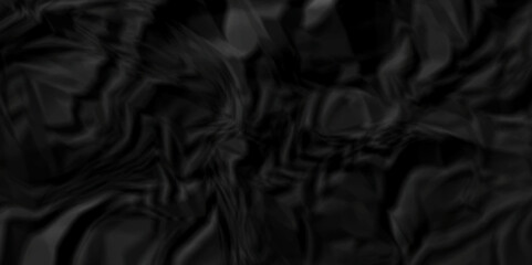 Dark black wrinkly backdrop paper background. panorama craft wrinkly paper texture background, crumpled
