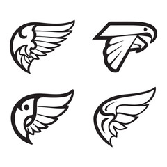 Falcon wing icon Template vector Pro Vector vector, wing logo symbol icon vector illustration