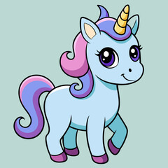 cute unicorn illustration vector design 