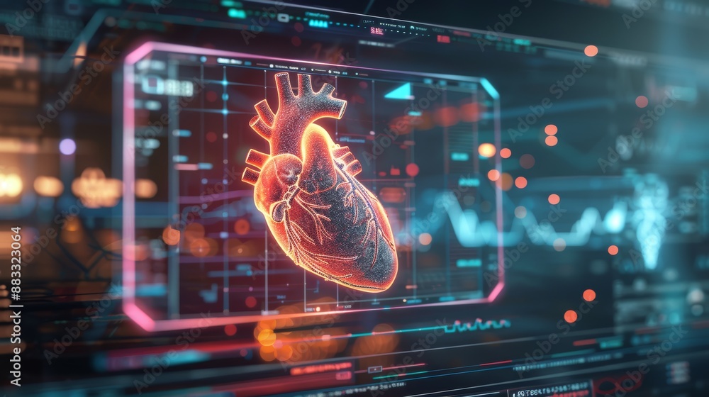 Poster advanced health analytics monitoring digital twin of heart in real-time for medical technology and i