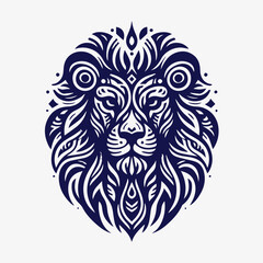 Angry lion head vector design on white background -