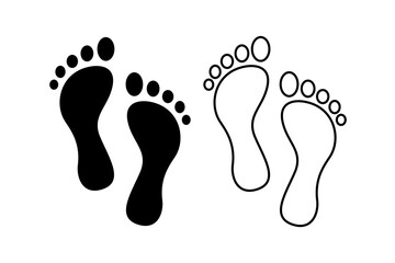Footprint black and white flat vector icon design