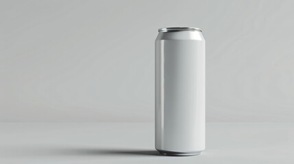 Beverage can with blank label, clean background, mockup for the concept
