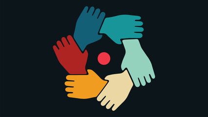 Diversity dark blue background in simple style.