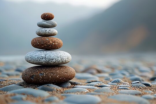 a stack of rocks sitting on top of a sandy beach.