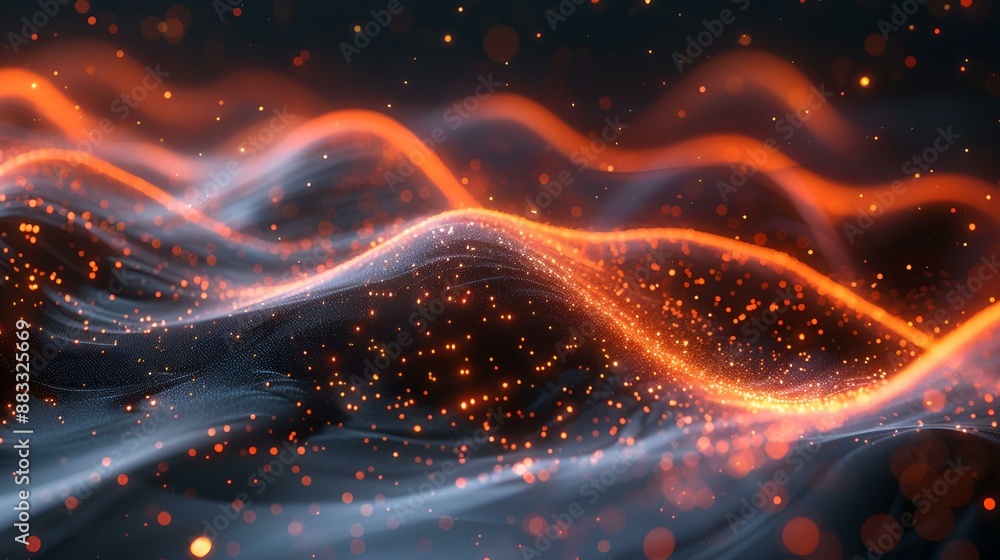 Poster a computer generated image of a wave of ligh.