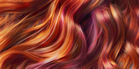 Vibrant and Colorful Hair Texture with Highlights and Luminous Shine