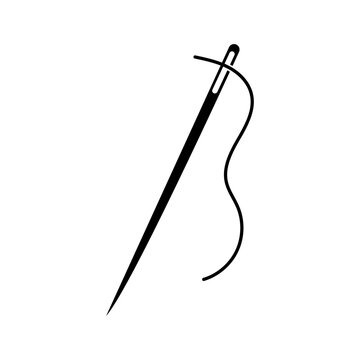 recommend clip art: Needle black and white flat vector icon design. Sewing symbol and clip art