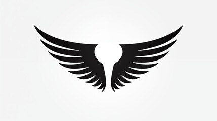 Obraz premium Abstract Black Wing Symbol Logo Design
