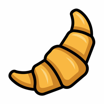recommend clip art: Croissant Hand Drawn Doodle Icon, isolated on white background (8)