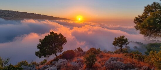 Naklejka premium Sunset Above The Clouds