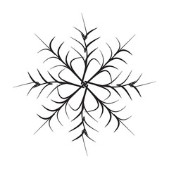 Snow icon, Snowflake icon. Christmas and winter theme. Simple flat black illustration on white background