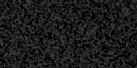 Vector minimal modern wall geometric seamless technology black low polygon background. abstract digital square geometric pattern black Polygon Mosaic wall triangle, business and corporate background.