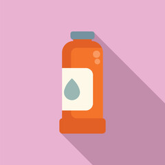 Orange water bottle with a drop icon is standing on a pink background, emphasizing the importance of hydration