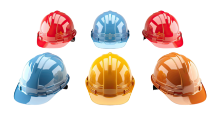 Protective helmet on a transparent background