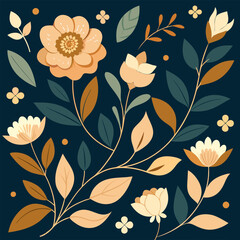 Floral patterns with gold accents