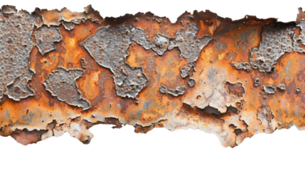 Rusty metal on a transparent background