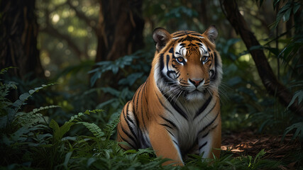 Obraz premium Majestic Tiger Hunting in the Jungle