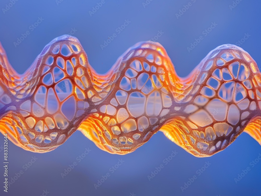 Poster abstract 3d rendering of a coral-like structure. ai.