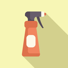 Spray bottle is standing, containing cleaning product or disinfectant