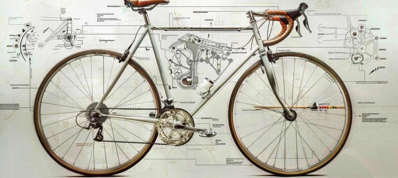 Educational Diagram of Bicycle Gears and Components on White Background for Instructional Use