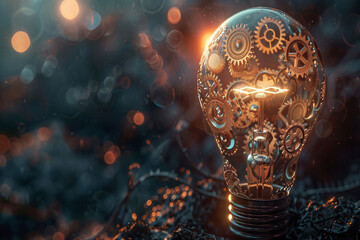A Colorful Light Bulb illustration with background electric concept generative AI