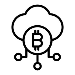 Cloud Vector Line Icon Design