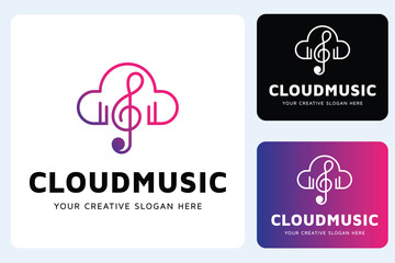 Cloud Music Logo Design Template