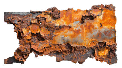 Rusty metal on a transparent background
