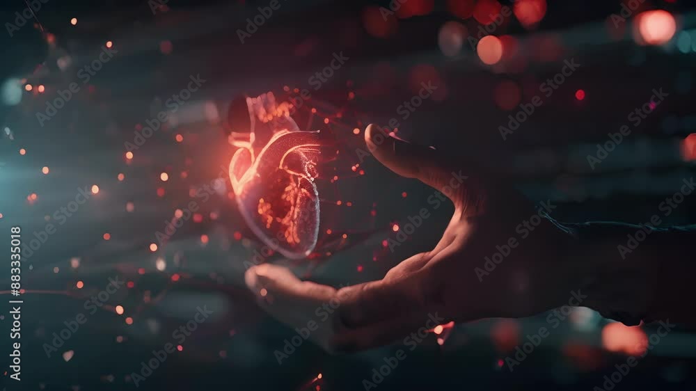 Poster a person with a heart condition using a 5gconnected heart rate monitor that alerts emergency respond