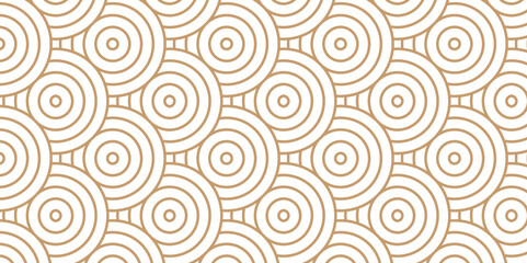 Minimal diamond vector overlapping Pattern geometric wave spiral and abstract circle wave line. brown and wood color seamless tile stripe create retro square line backdrop white pattern background.