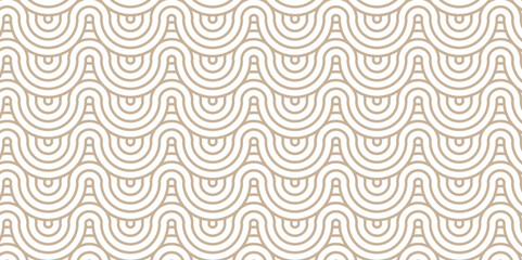 Minimal diamond vector overlapping Pattern geometric wave spiral and abstract circle wave line. brown and wood color seamless tile stripe create retro square line backdrop white pattern background.