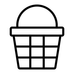 Basket Vector Line Icon Design