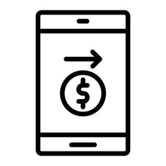 Money Transfer Vector Line Icon Design