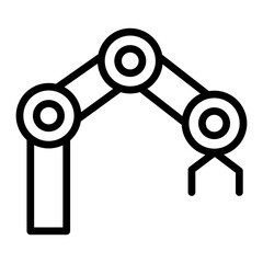 Robot Arm Vector Line Icon Design
