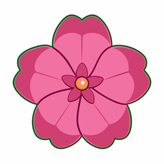 simple minimal design of a impatiens flower