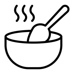 Hot Food Vector Line Icon Design