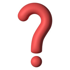 3D red question mark on a white background. Vector illustration.