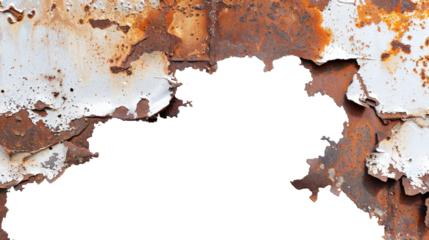 Rusty metal on a transparent background