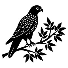 Harrier on tree wood vector illustration