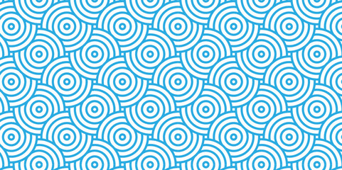 Minimal diamond vector overlapping Pattern geometric wave spiral and abstract circle wave line. blue color seamless tile stripe geometric create retro square line backdrop white pattern background.