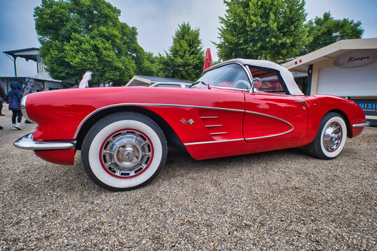 Cologne, Germany, 02-06-2024- Chevrolet Corvette C1, built from 1953 to 1962, side view