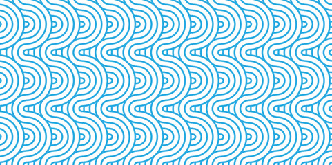 Minimal diamond vector overlapping Pattern geometric wave spiral and abstract circle wave line. blue color seamless tile stripe geometric create retro square line backdrop white pattern background.