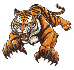 Fototapeta premium tiger mascot on white background