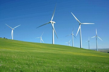 Fototapeta premium Wind Turbine Efficiency Unveiled: An In-Depth Analysis of Power Output, Environmental Impact, and Cost-Benefit for Engineers and Renewable Enthusiasts