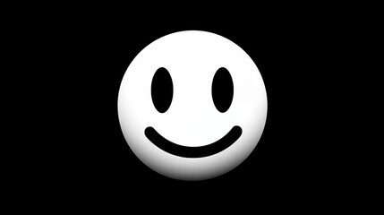 Fototapeta premium Minimalist Happy Face Emoji on Black Background