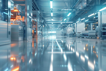 Fototapeta premium A large, empty room with white walls and a shiny, clean floor, generative ai image.